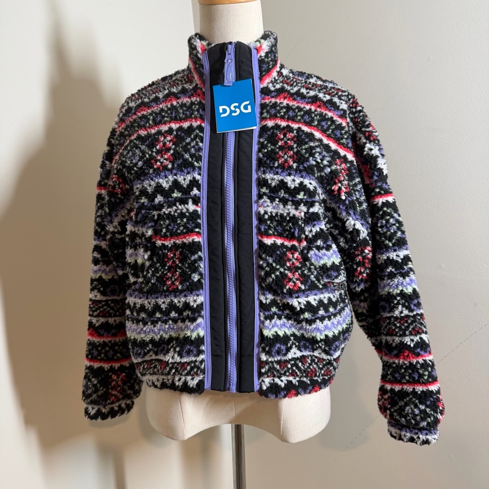 Dicks Sporting Goods Kids Cozy Fleece Full Zip Jacket Funky Fair Isle Sweater